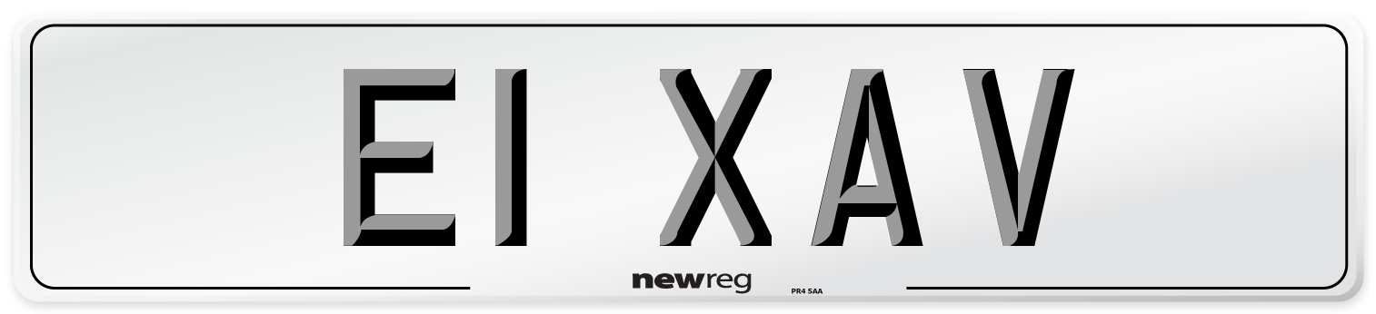 E1 XAV Number Plate from New Reg